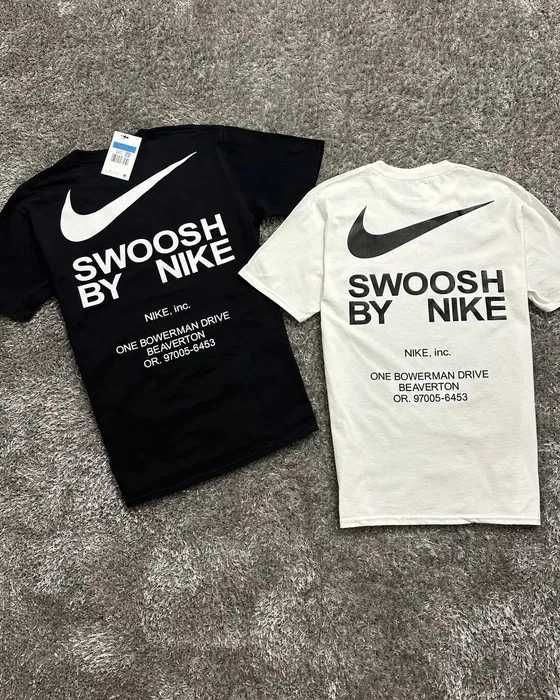 Новая футболка Nike — Swoosh By — Чорна / Біла — Джордан — ХС С М Л ХЛ
