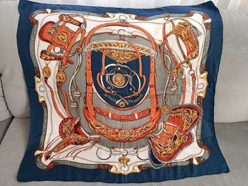 Шовкова хустка в кінному стилі, 85х88 см