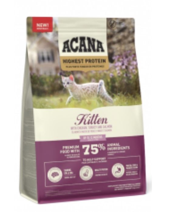 Sucha karma ACANA highest protein DLA KOCIĄT z kurczakiem, indykiem i łososiem