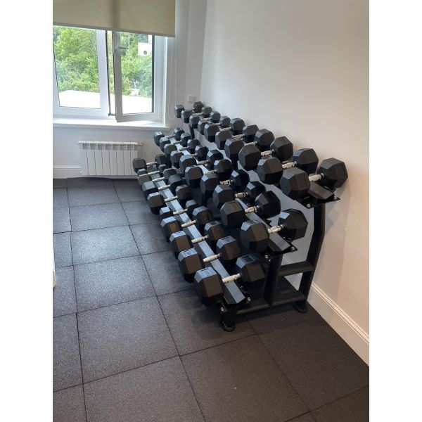 Набор гантель 1-10 кг в резине (шестигранные гексагональные)