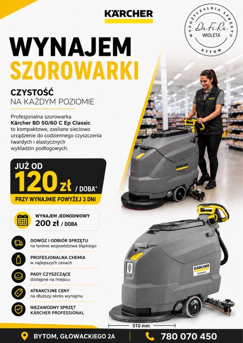 Wypożyczalnia sprzetów Kärcher Bytom wynajem odkurzacza myjka parownic