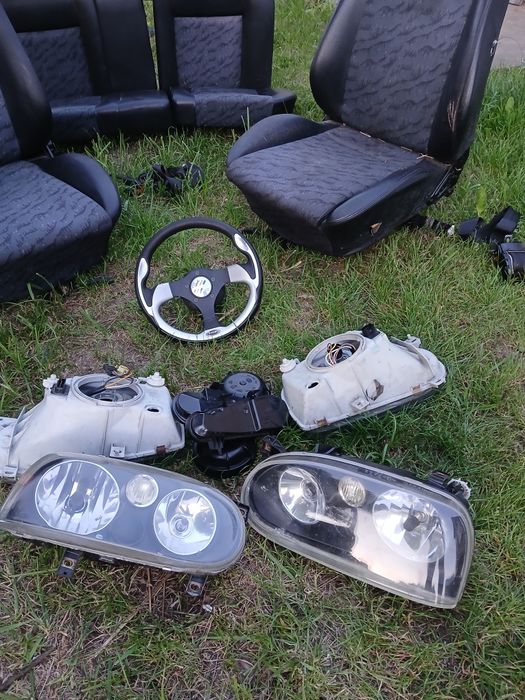 Lampy hella przód l + p kompletne golf 4 IV kierownica dedykowana spor