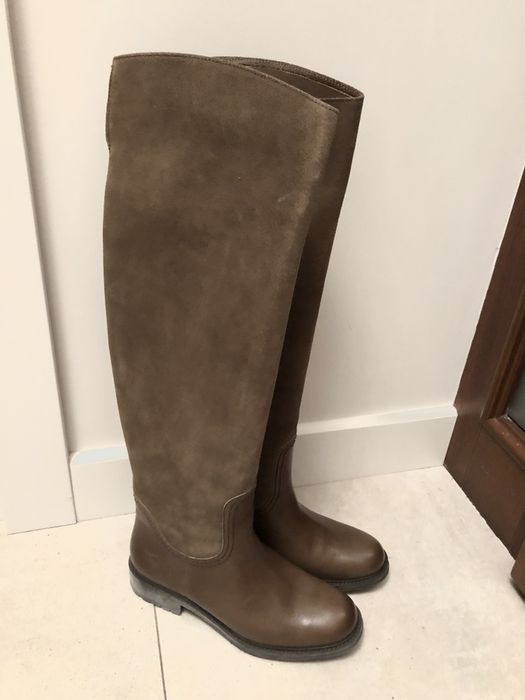 Massimo Dutti nord nowe wysokie kozaki zamsz skóra 37