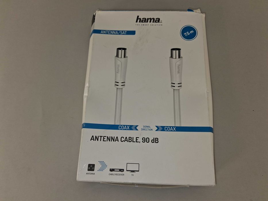 N025 Hama Kabel SAT Antenowy Koncentryczny Wtyk F 7,5 M Nowy