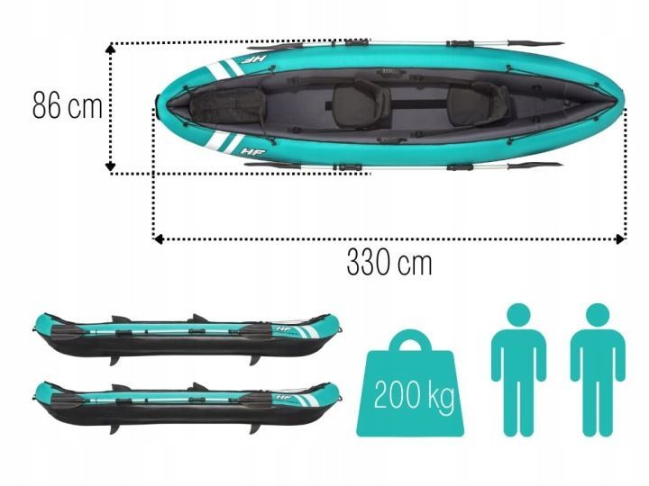 Kajak Bestway Hydro-Force Ventura Elite X2, Pompka Wiosła Torba Do 200 Kg.