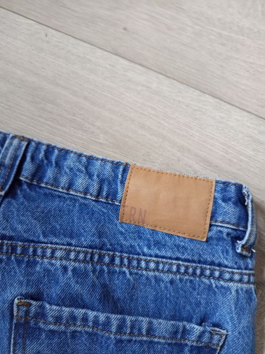 Spodnie jeansowe mom jeans L 40 Terranova granatowe high waist rise