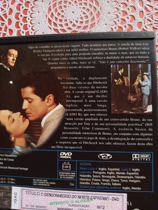 DVD  Alfred. Hithcock. O Desconhecido do Norte Expresso