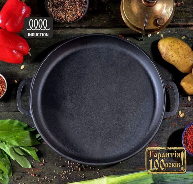 Чугунный казан с крышкой гриль / казан чавунний / 2-18л