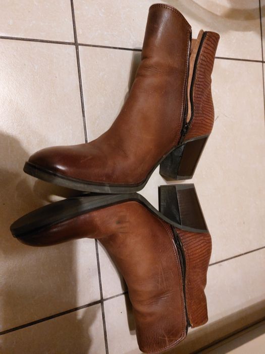 Botki 5th Avenue skóra brąz