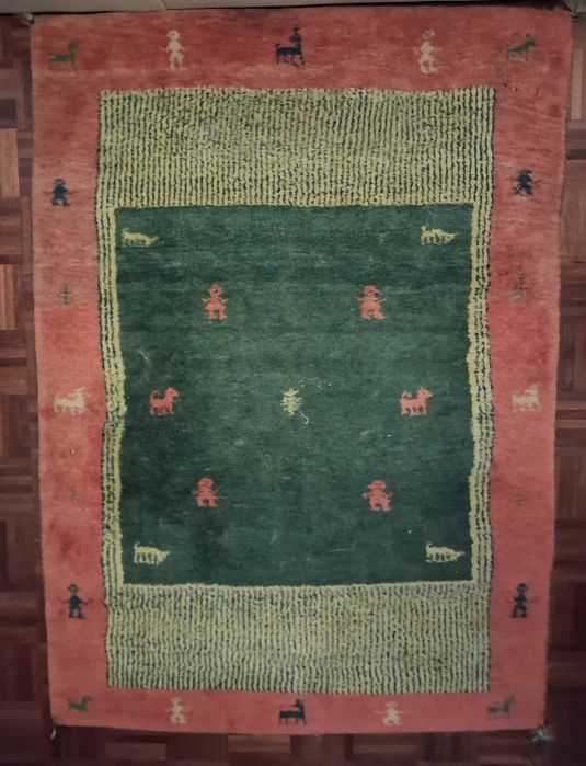 Tapete de Lã Tradicional Estilo Gabbeh / Tribal