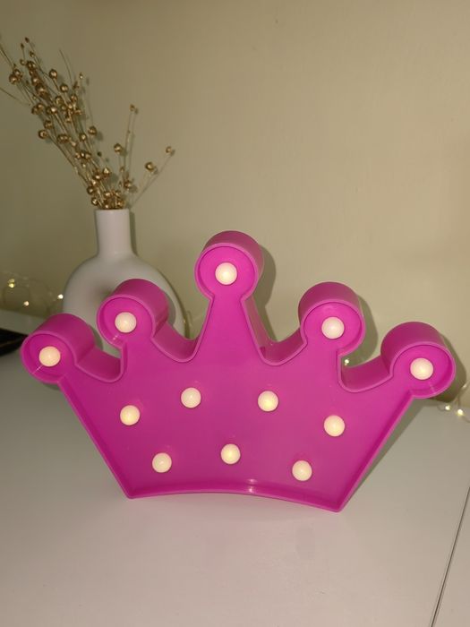 Lampka LED KORONA RÓŻOWA 26,5 x 17,5