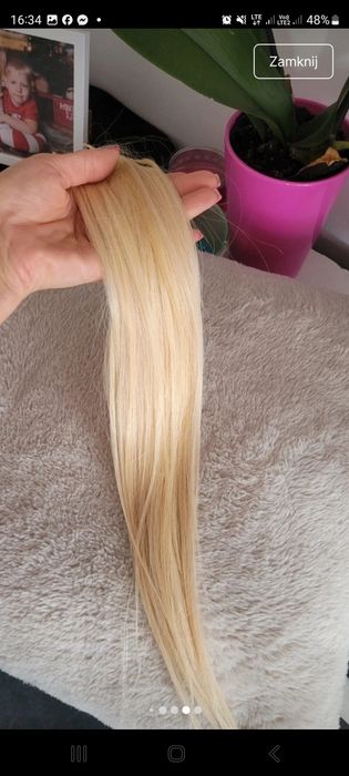 Włosy naturalne na ringi 45/50cm