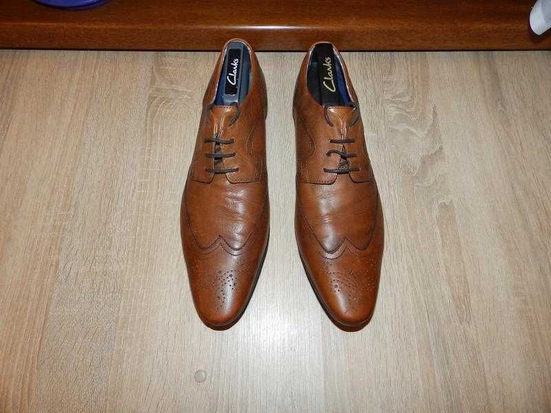 Кожаные туфли броги clarks англия