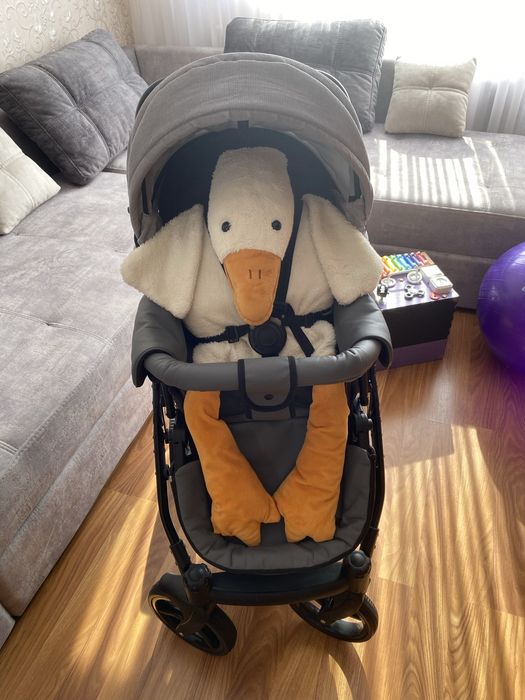 Дитяча коляска від 0+ до 3 bair play 2 в 1, екошкіра + тканина