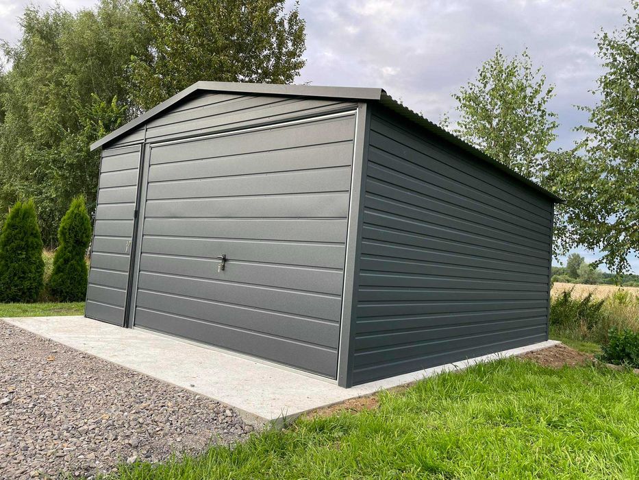 Garaż blaszany 4x5 . Wzmocniony PROFILAMI. Producent SZYBKA REALIZACJA