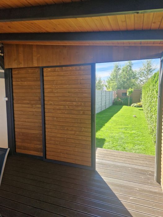 Zestaw żaluzji tarasowych 109 cm, ruchome deseczki shuttersy ŚWIERK