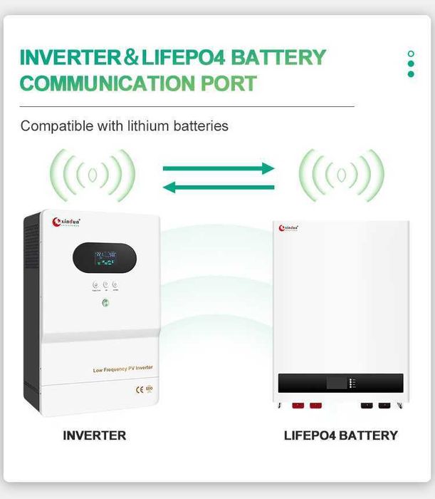 Гібридний інвертор 10кВт, 48В, LV (тороїд) 1фаза,MPPT= 100A,PV=5.6кВт