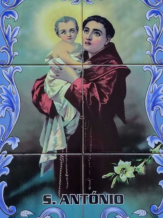 Painel decorativo 6 azulejos Santo António 45x30