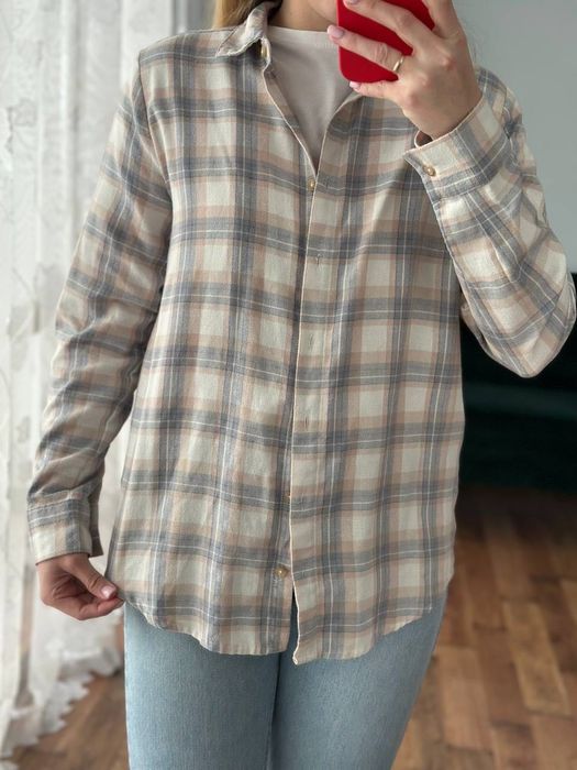 Тепла Жіноча сорочка в клітинку