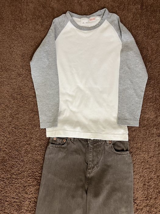 Костюм джинсы и лонгслив zara 122;джинсы коричневые zara,реглан zara,коричневые джинсы