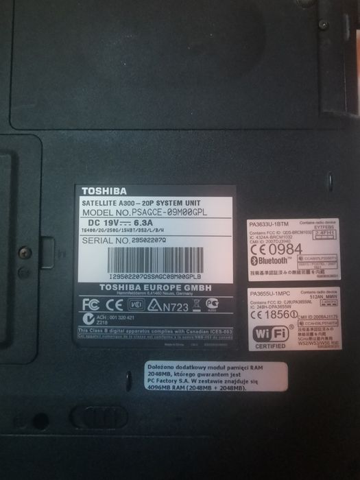 Toshiba SATELLITE  A300