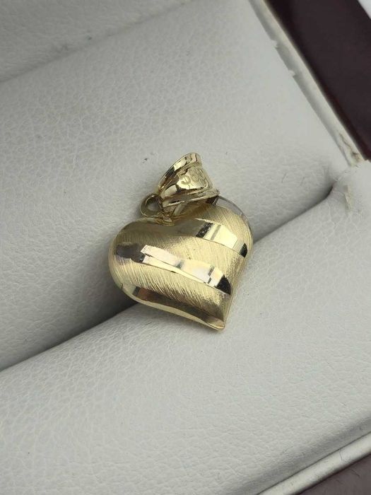 Piękna Złota Zawieszka Serce P585 0,76g | Nowa Sól | Przymierz Na Miejscu