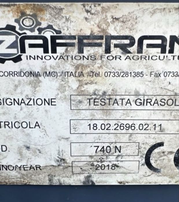 Жатка соняшникова зафрани ZAFFRANI 740N 7,4 м майжет не працювала