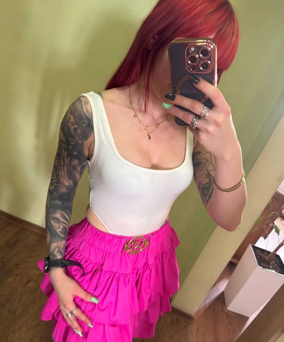 Białe body, wycięte, bez rękawów, na ramiączkach, S, 36