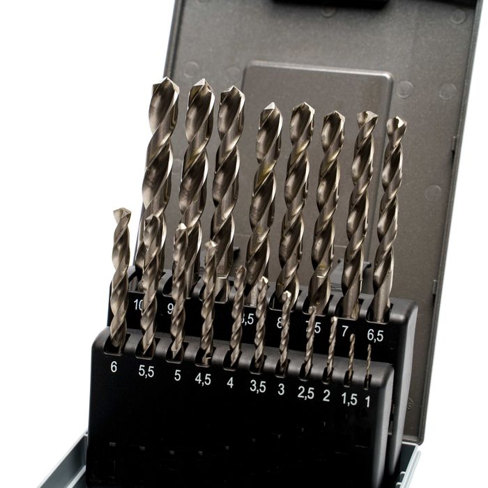 Zestaw Wierteł 1-10 HSSCo 19szt Kobaltowe KORONET