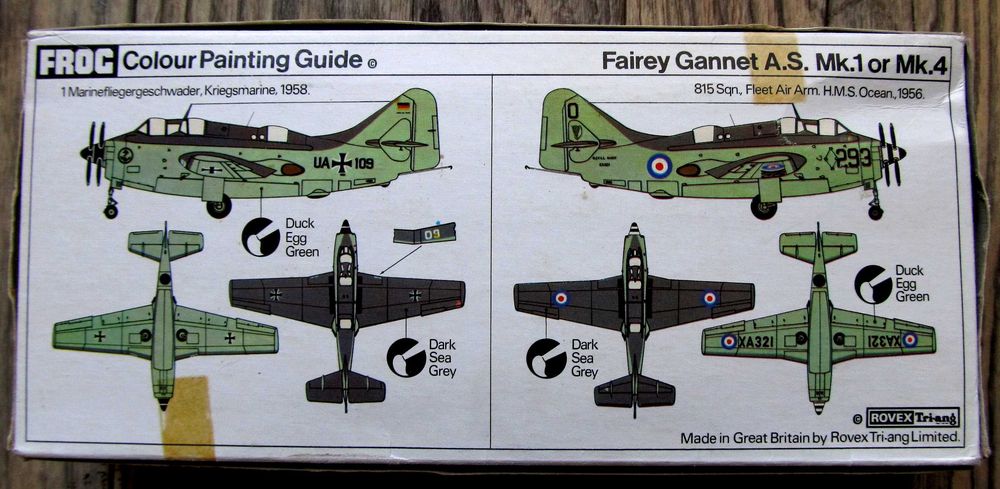 Fairey Gannet A.S. Mk.1/Mk.4, 1:72, Frog, vintage, UNIKAT