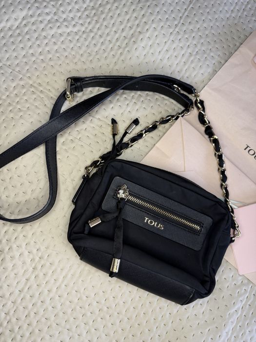 TOUS Brunock Chain czarna torebka crossbody