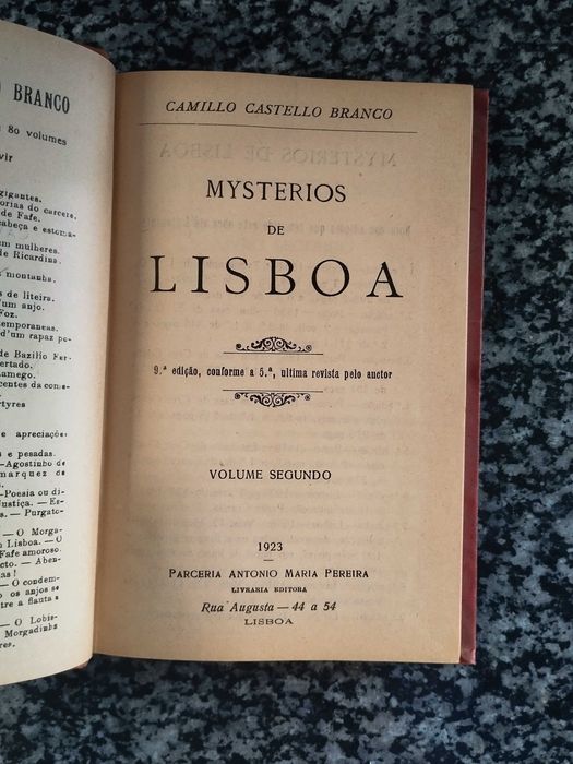 Livros Antigos de Camilo Castelo Branco