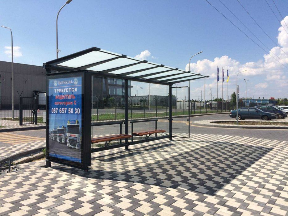 Автобусна зупинка з монтажем - від виробника. Безготівкова оплата. ПДВ
