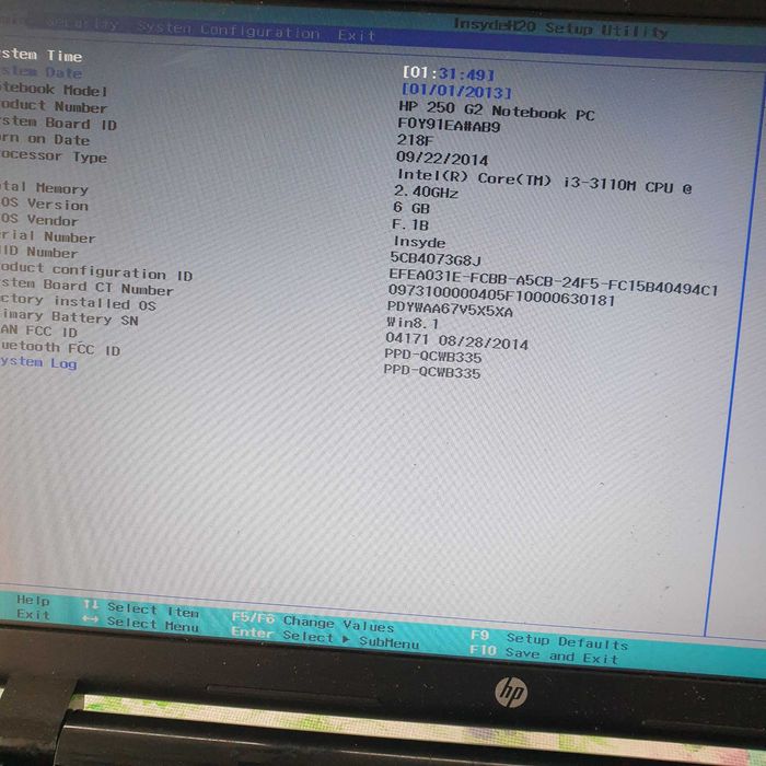 Motherboard HP 250 G2 processadori3-3110M 2,4ghz testada sem anomalia