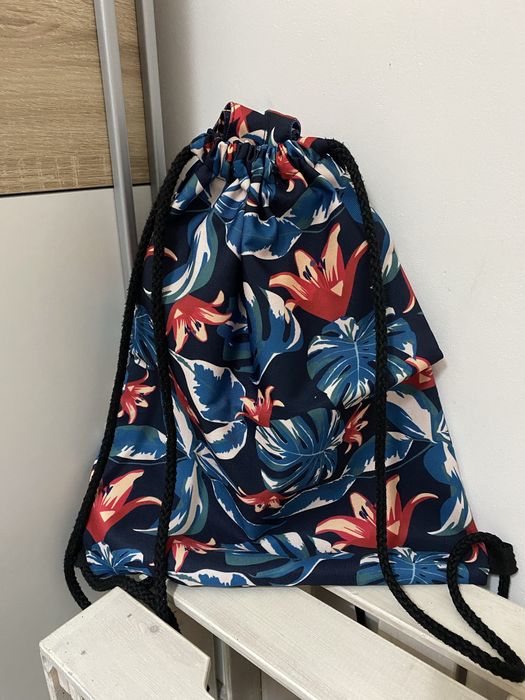 Worek torba workoplecak w kwiaty