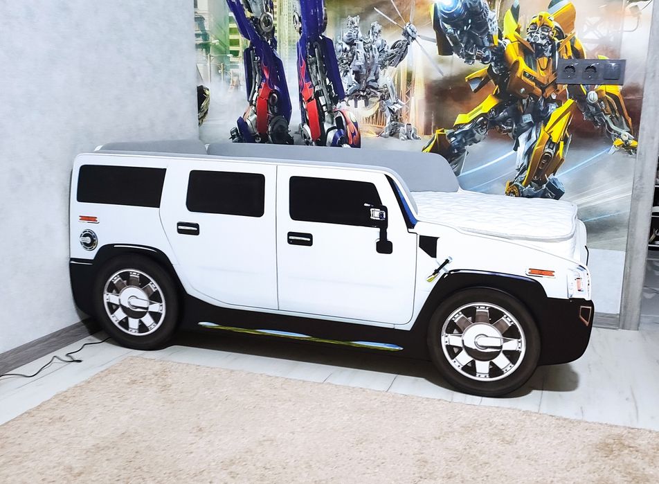 Безкоштовна доставка ліжко машина Джип бiла. (Кровать машина Hummer)
