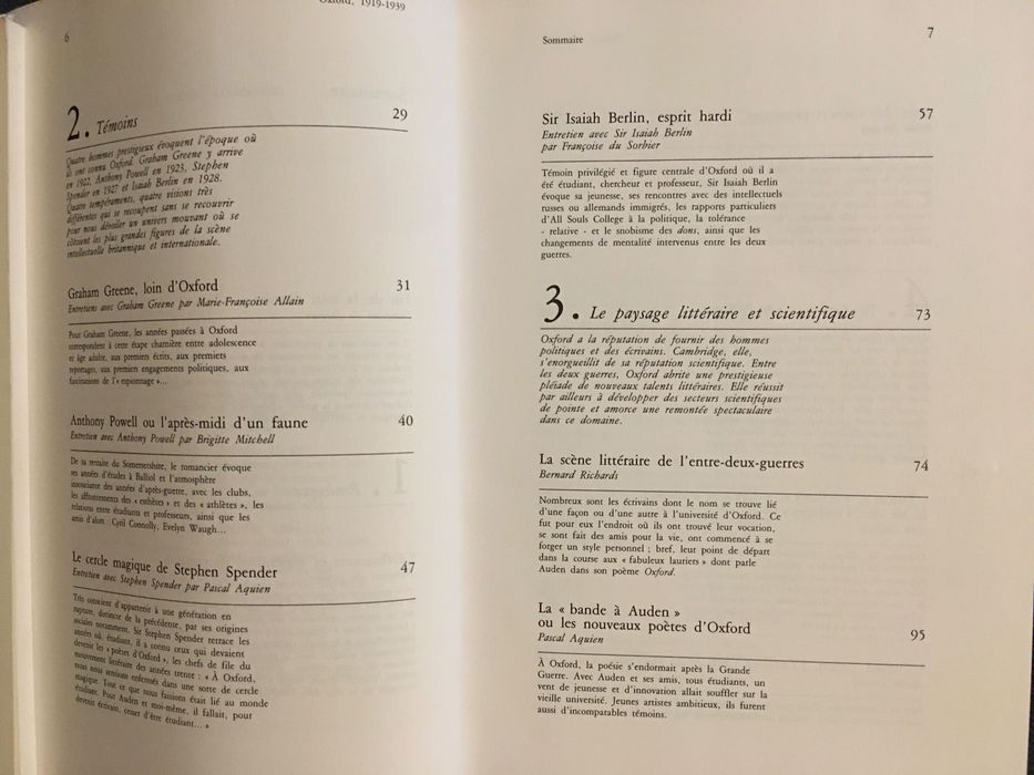 La Curiosité. Vertiges du Savoir / Oxford 1919/1939