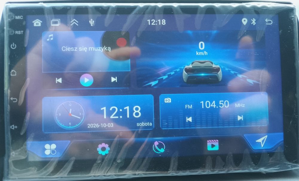 Radio android, GPS, wi-fi, bluetooth