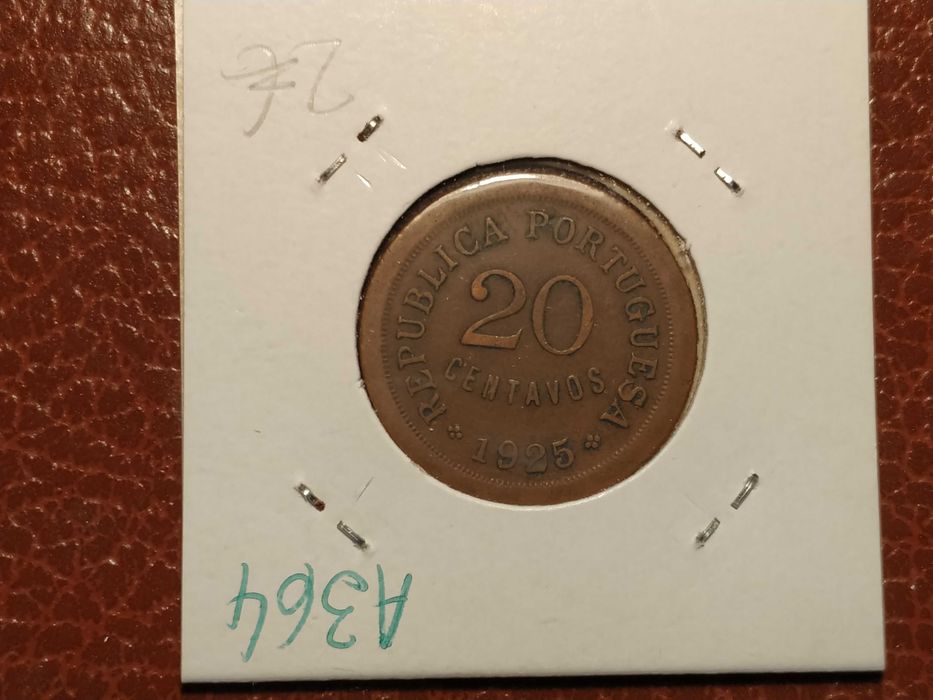 A364 moeda de 20 centavos de 1925 - Portugal
