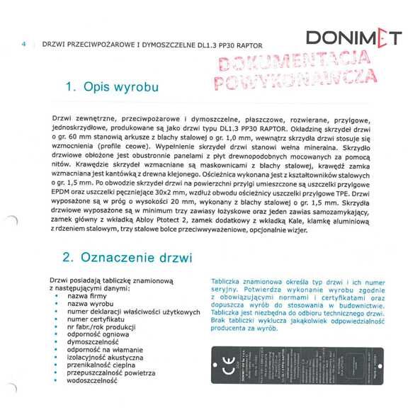 Drzwi przeciwpożarowe, antywłamaniowe Assa Abloy DL1.3 PP30 RAPTOR