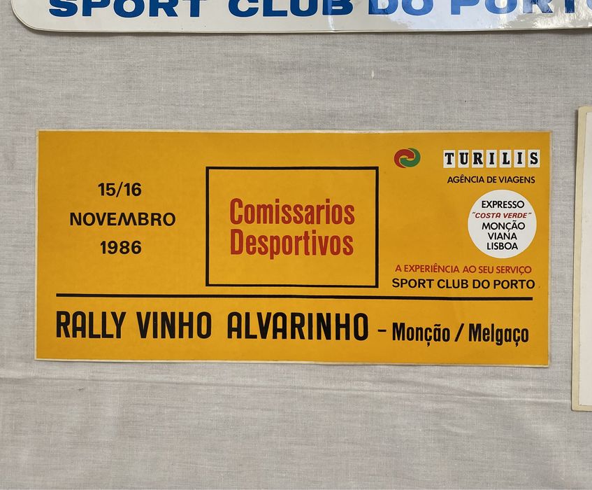 Autocolantes antigos Rali Rally Mangualde Baião Famalicão Alvarinnho