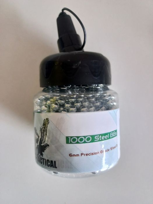 Airdoft/Softair Amunicja 6 Mm 1000 Szt. Kulki Stalowe Metalowe Softair Bbs Jakość Premium Gładka Kulki Do Procy Niemieckie 1000 Szt.