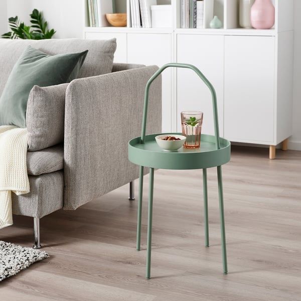Mesa de Apoio IKEA BURVIK – Verde-Acinzentado Claro – 15 €
