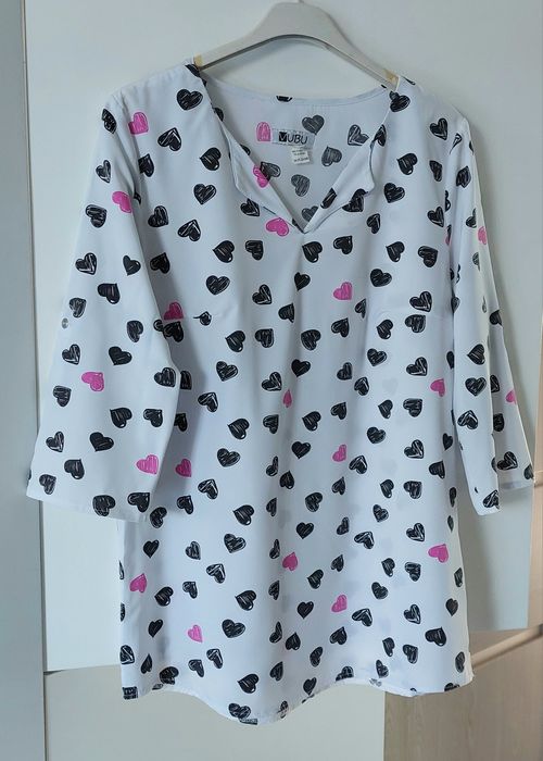 Bluzka koszula Vubu S biała w serca jak nowa