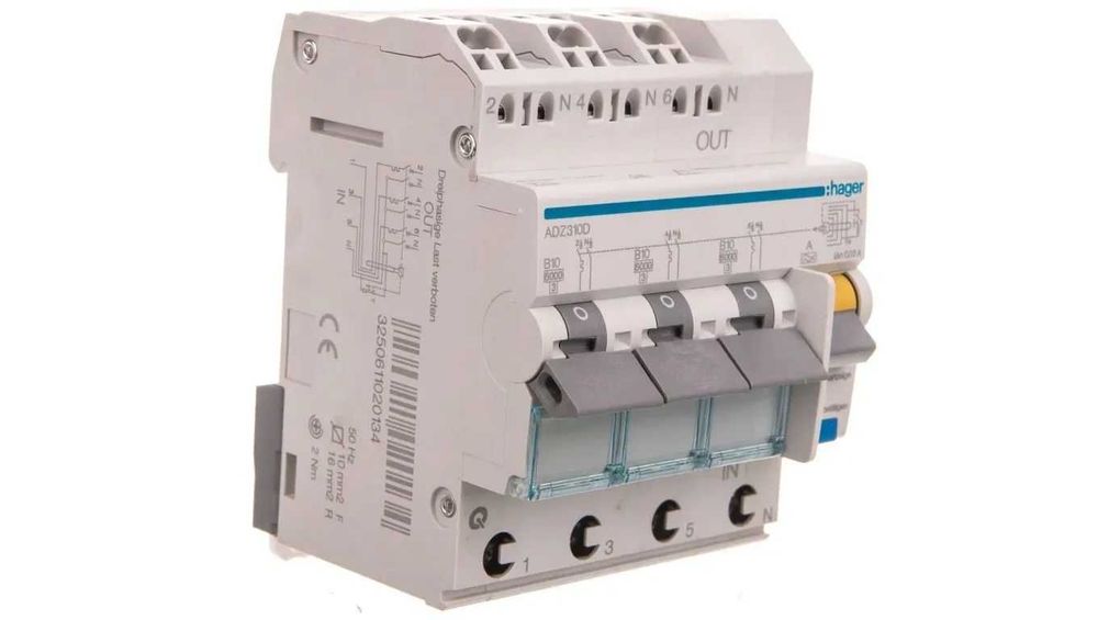 Wyłącznik różnicowoprądowy Hager ADZ310D 3 styki 16 A 0.03 A 230 V