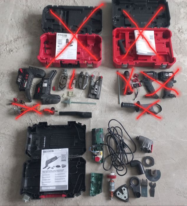 Parkside по запчастинах, лобзик, шуруповерт, паркетка, реноватор