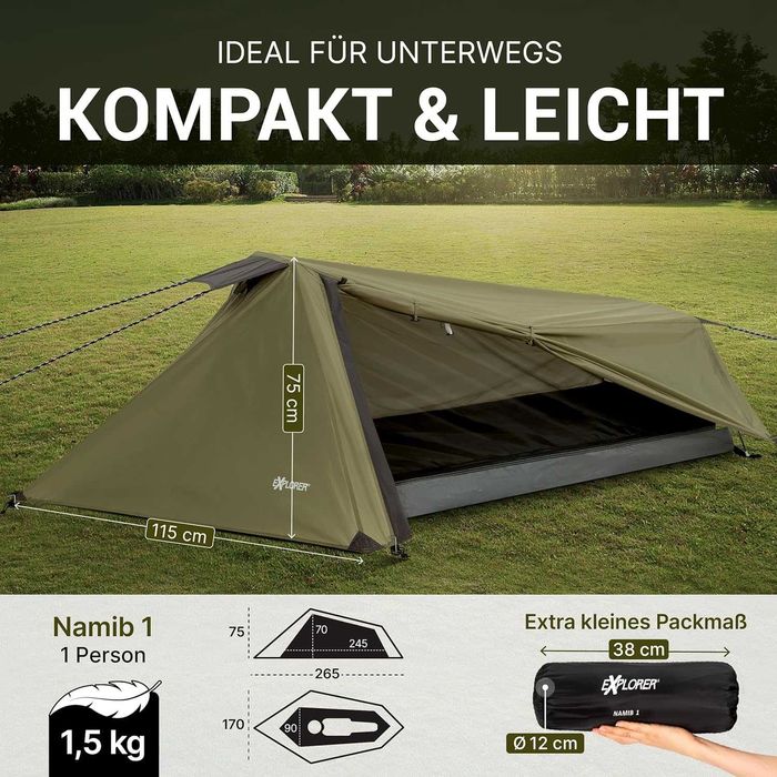 Намет EXPLORER Namib для 1-2 осіб, з окремим внутр наметом, Німеччини