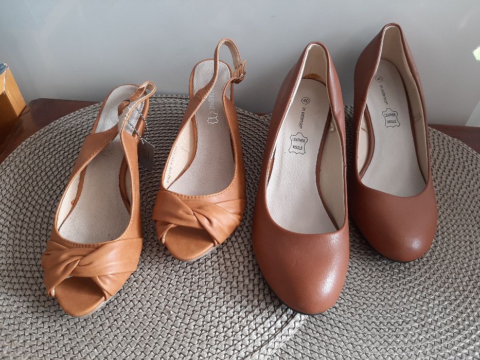 Buty 2 pary skórzane Butik nowe