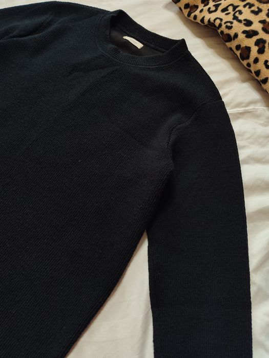 Сукня міді тепла в'язана трикотаж чорна довгий рукав тепла плаття