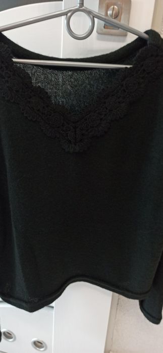 Czarny sweter Taranko z wełną